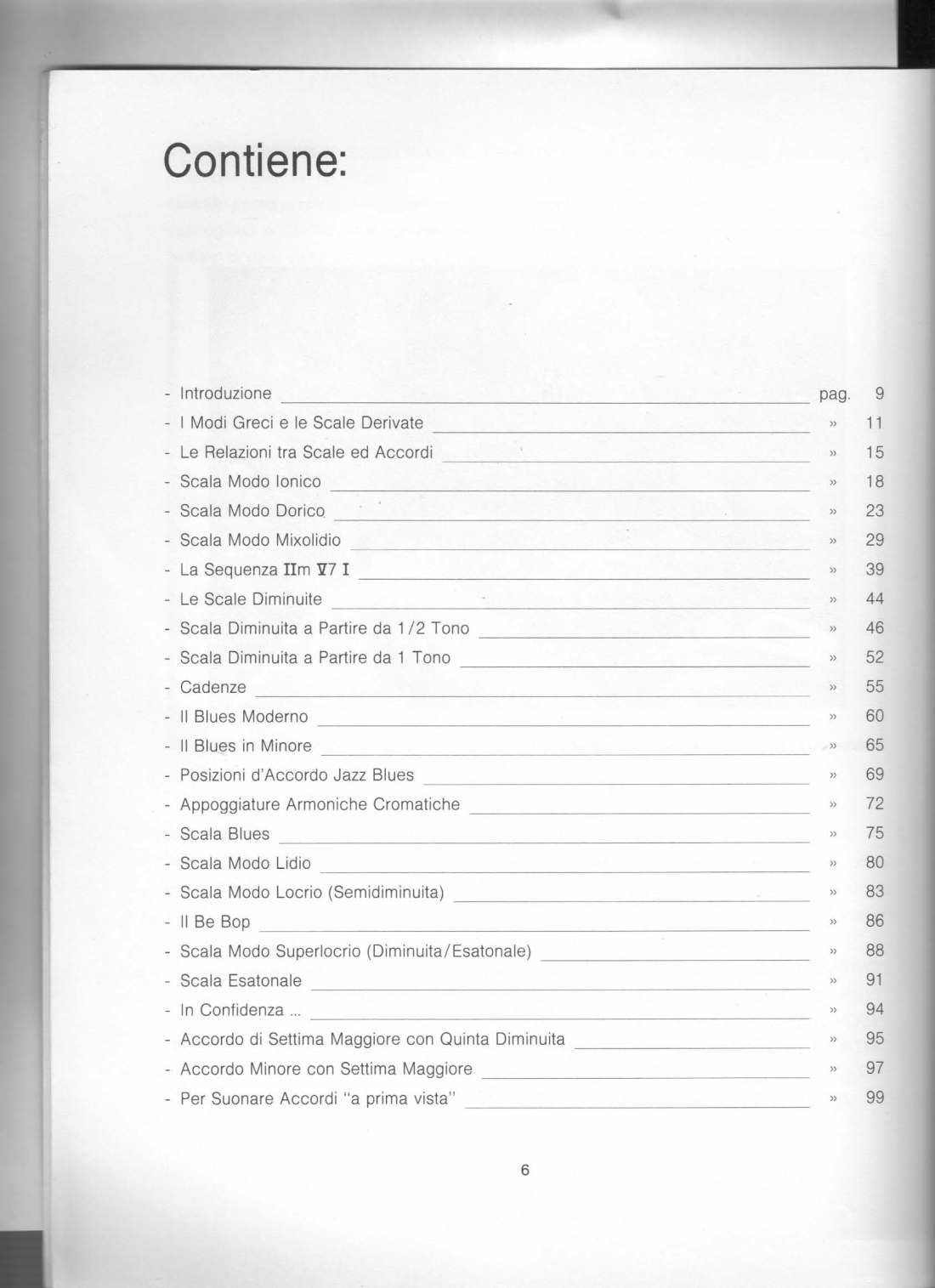 Quaderno di chitarra jazz Indice 1