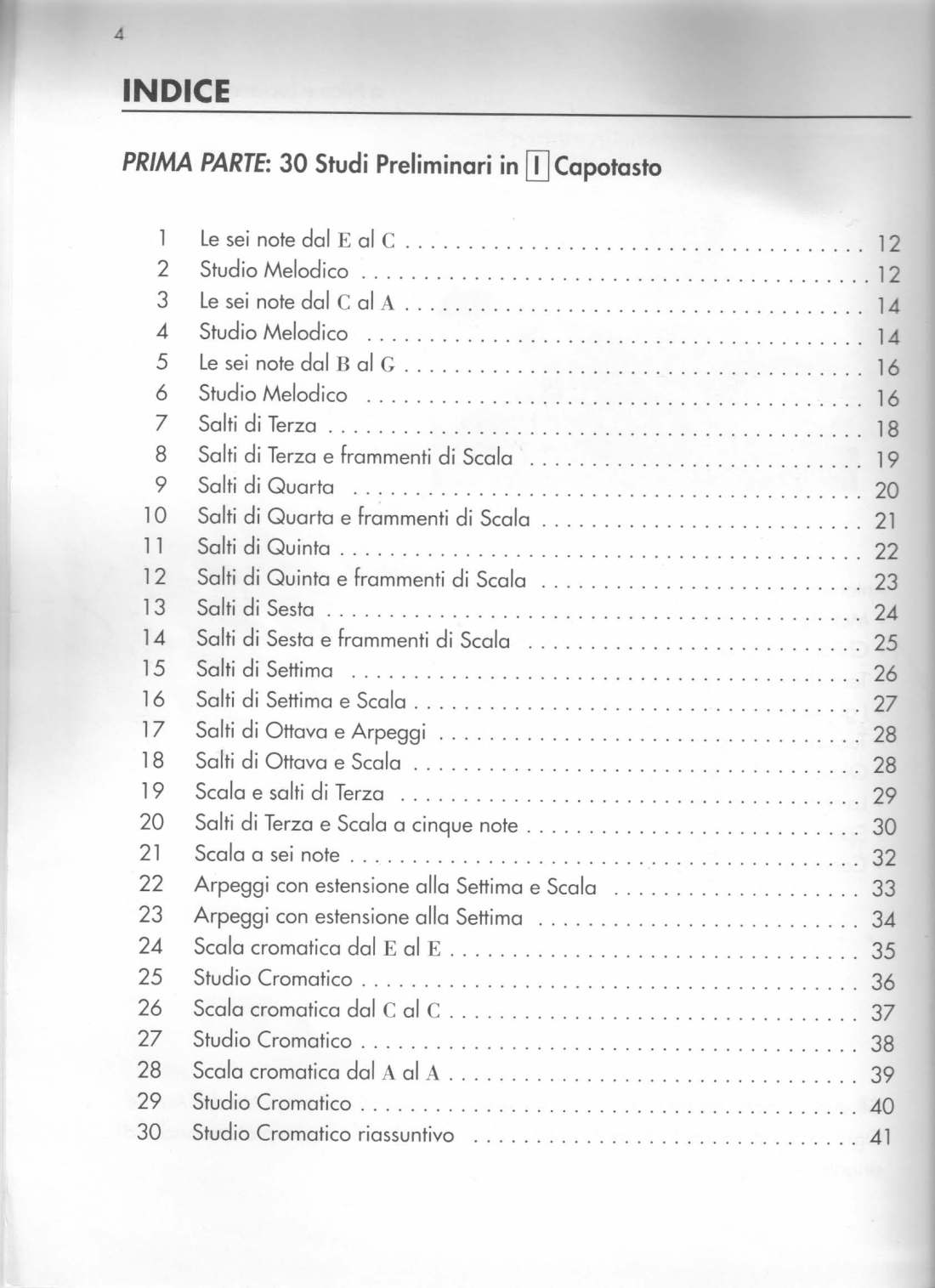 Studi Melodici Indice 1